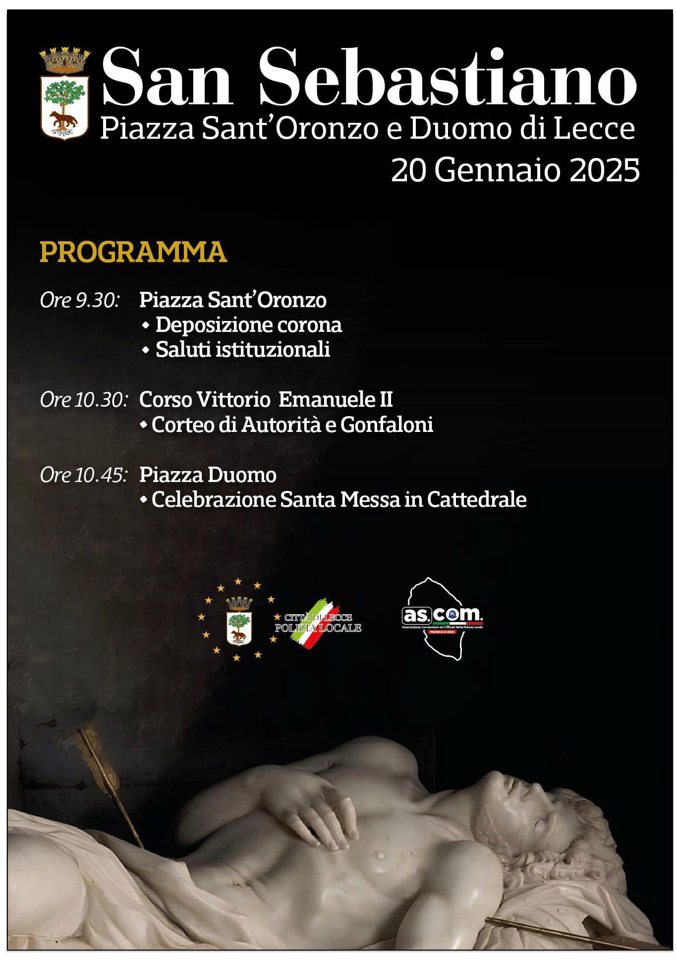 Programma cerimonia "San Sebastiano" - Patrono della Polizia Locale